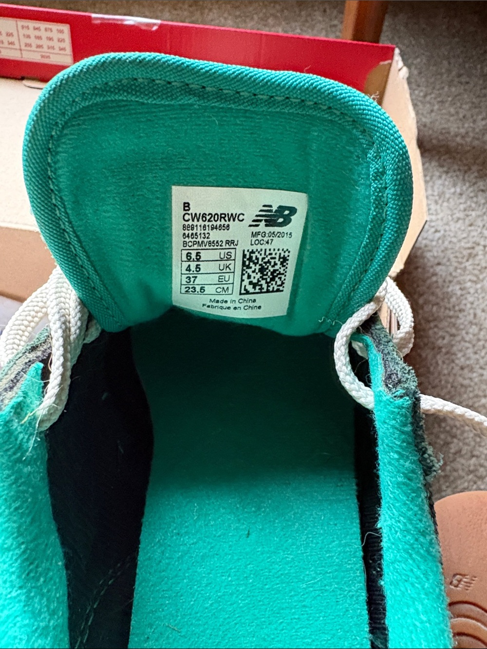 New Balance Women's Dark Green Suede & Teal Accent Sneakers - Picture 3 of 7